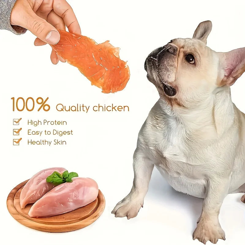 3-Pack(3 x 100g/3.53oz) Chicken Chest For Dogs, Chicken Dog Treats For Small Dogs, Medium Pets And Large Breeds