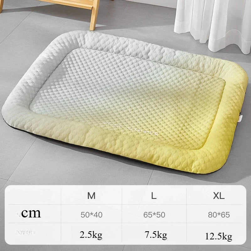 Summer Dog Bed Cat Cushion Puppy Sleep Nest for Small Medium Large Dog Cat Ice Silk Cool Mat Pet Kennel Cooling Bed