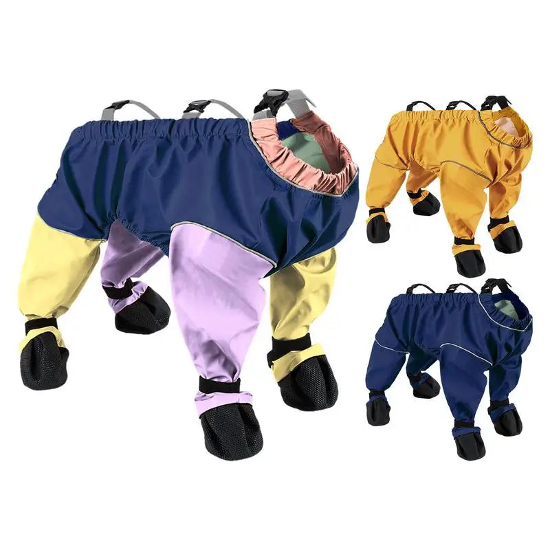 Dog Paw Boot Leggings Outdoor Dog Pants With Suspenders Waterproof Anti-slip Shoes With Adjustable Straps For All Seasons