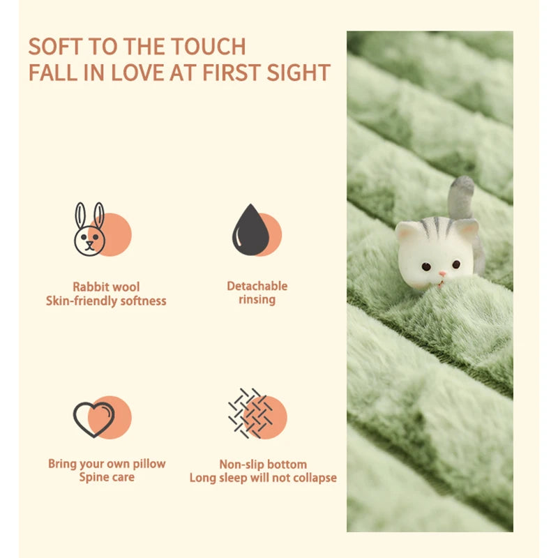 Thickened Dog Bed Removable Winter Super Warm Washable Dog Mat Deep Sleep Fluff Bed for Small Medium Large Dogs Cats Pillow