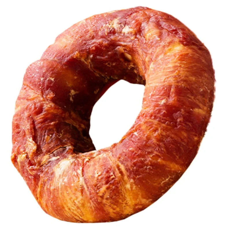 5.29oz/10.58 (150g/300g) Dog Treats Long Lasting, Rawhide Chews for Dogs, Duck Wrapped Rawhide Donuts Ring