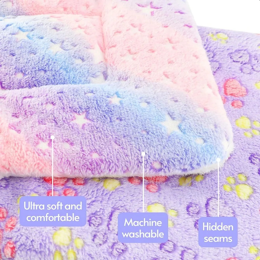 2 Pack Cat Blanket for Indoor Cat Warm Calming Kitten Puppy Beds for Anxiety and Str Washable Small Dog Mat for Crate Fuzzy Pet