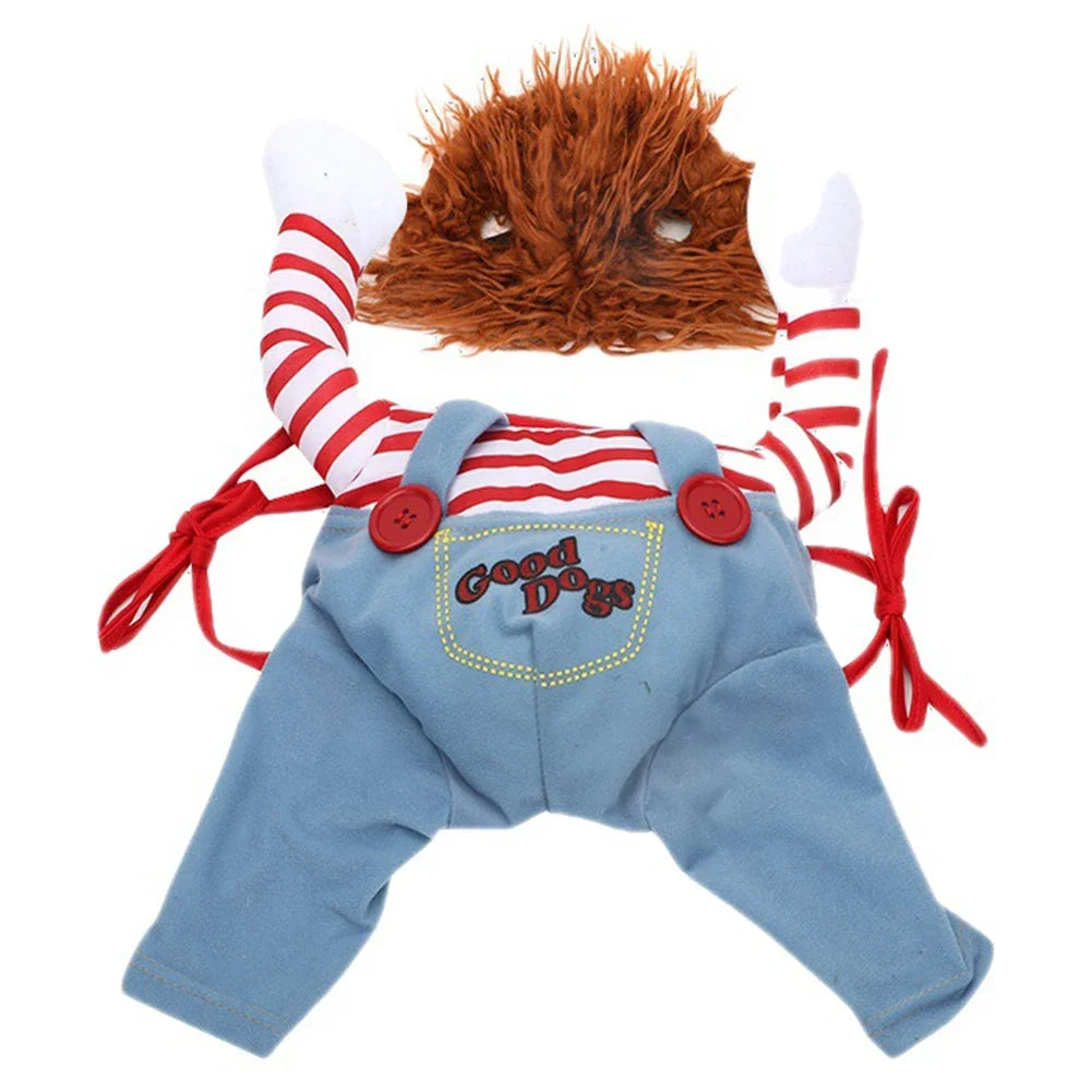 Pet Dog Creative Clothes Quirky Dog Clothes Adjustable Pets Role Playing Costume Holding Knife for Small Medium Large Dogs Pets