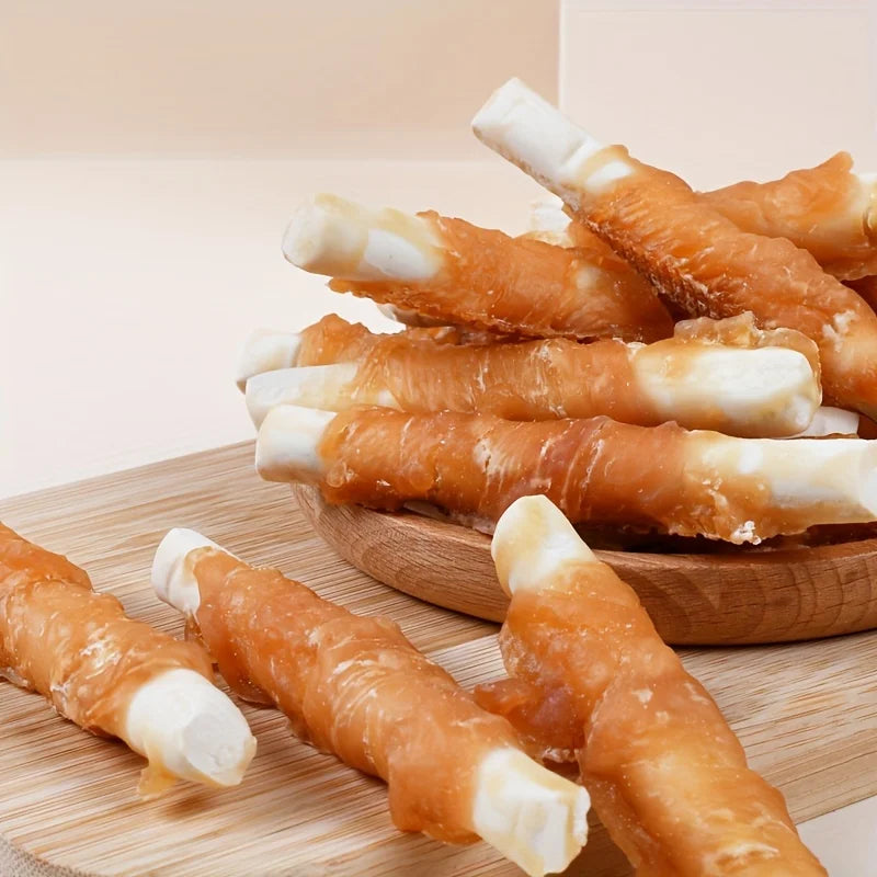 2-Pack(2 x 200g/7.05oz)  Chicken Wrapped Milk Calcium Stick, Dog Treats For Small, Medium, & Large Dog - Made With Chicken