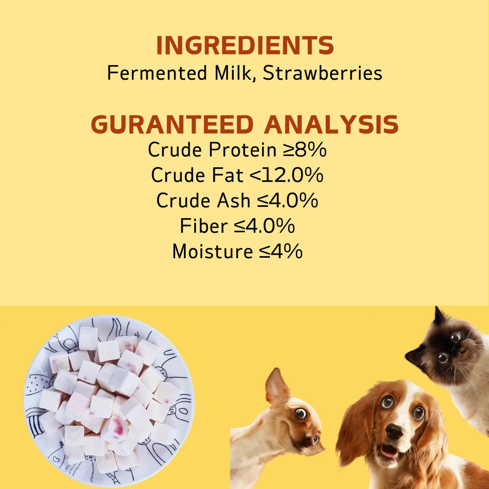 100g/3.53oz  Fruit Yogurt Cubes Dog Treats For Dogs Or Cats, Made With Yogurt And Fruit, Healthy, Easily Digestible
