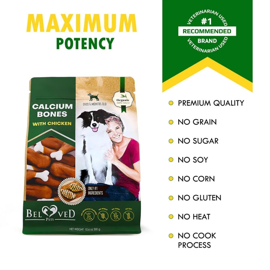 Dog Calcium Bones Wrapped Chicken Rawhide Free Chew Treats Pet Healthy Dried Snacks Grain Free Organic Meat Chews for Training