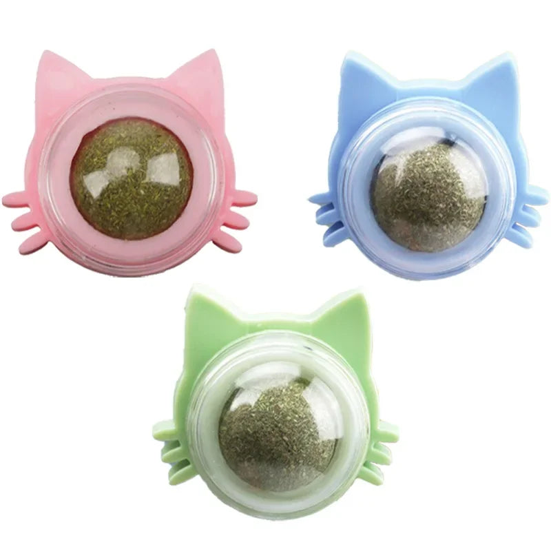 Catnip Balls Funny Lickable Dental Chew Toys for Kittens Interactive Teeth Cleaning Small Medium Cats Multi Color Pet Supplies