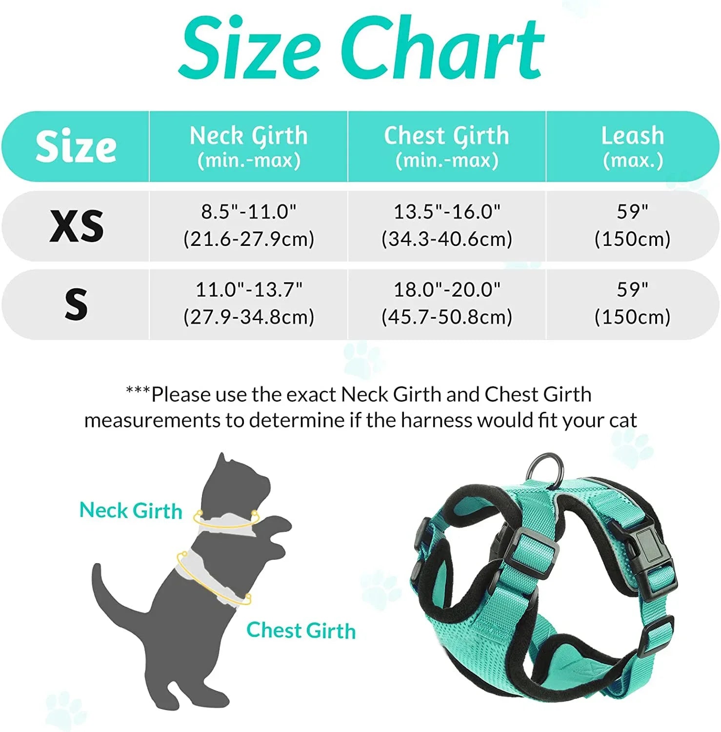Cat Harness and Leash for Walking, Escape Proof Soft Adjustable Vest Harnesses for Cats, EasyControl Pet collar personalized