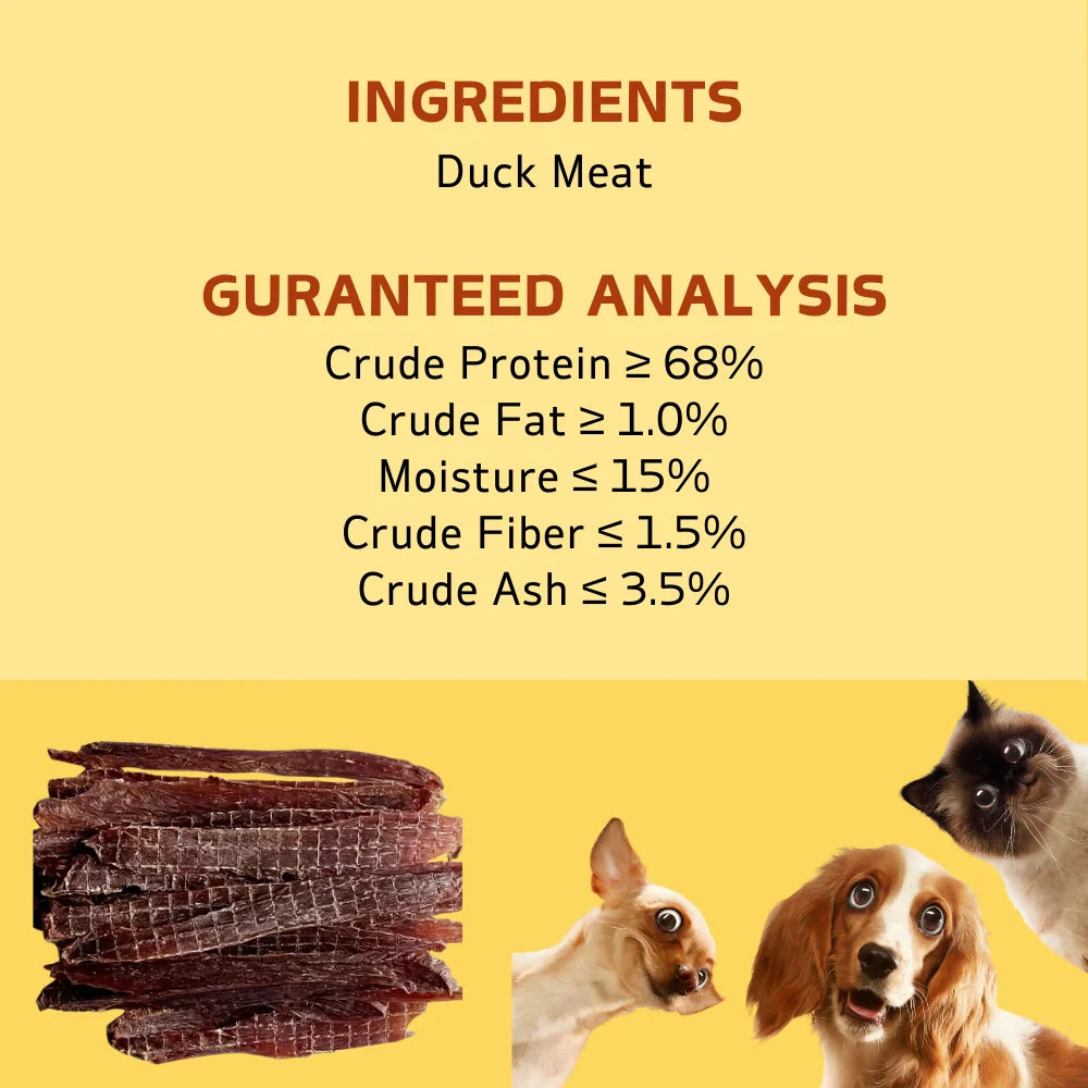 150g/5.29oz  Chicken Jerky and Duck Jerky Dog Treats For Small, Medium, Large Dog, Made With Real Pure  Duck - Healthy