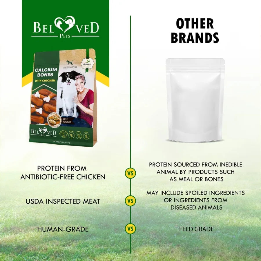 Dog Calcium Bones Wrapped Chicken Rawhide Free Chew Treats Pet Healthy Dried Snacks Grain Free Organic Meat Chews for Training