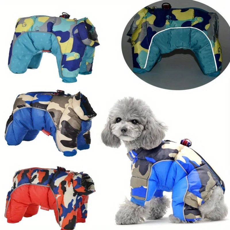 Autumn Winter Pet Dog Padded Coat Super Warm Jacket Thicken Reflective Dog Clothes Waterproof Puppy Jumpsuits Pet Dog Clothing