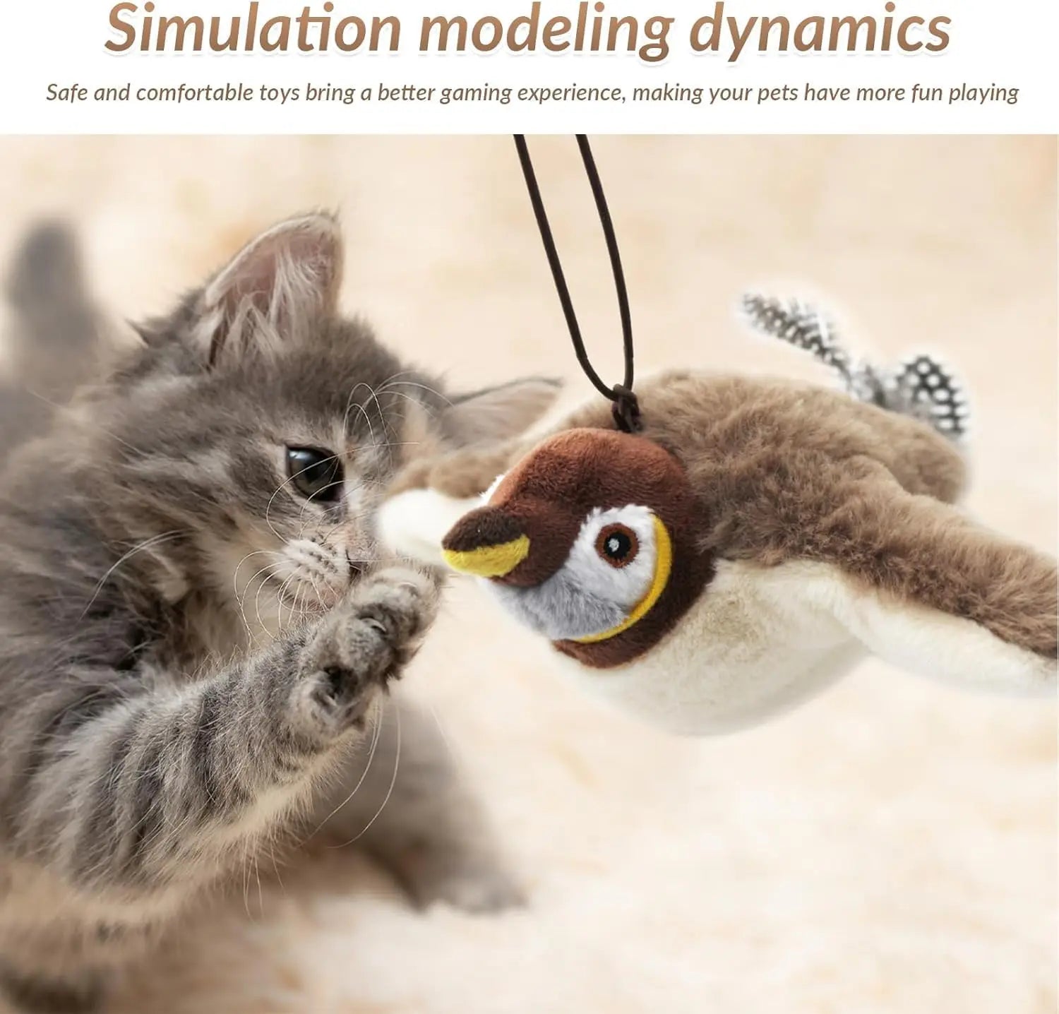 Interactive Flying Bird Toy for Cats and Small Dogs with Chirping and Flapping Wings Pet Entertainer