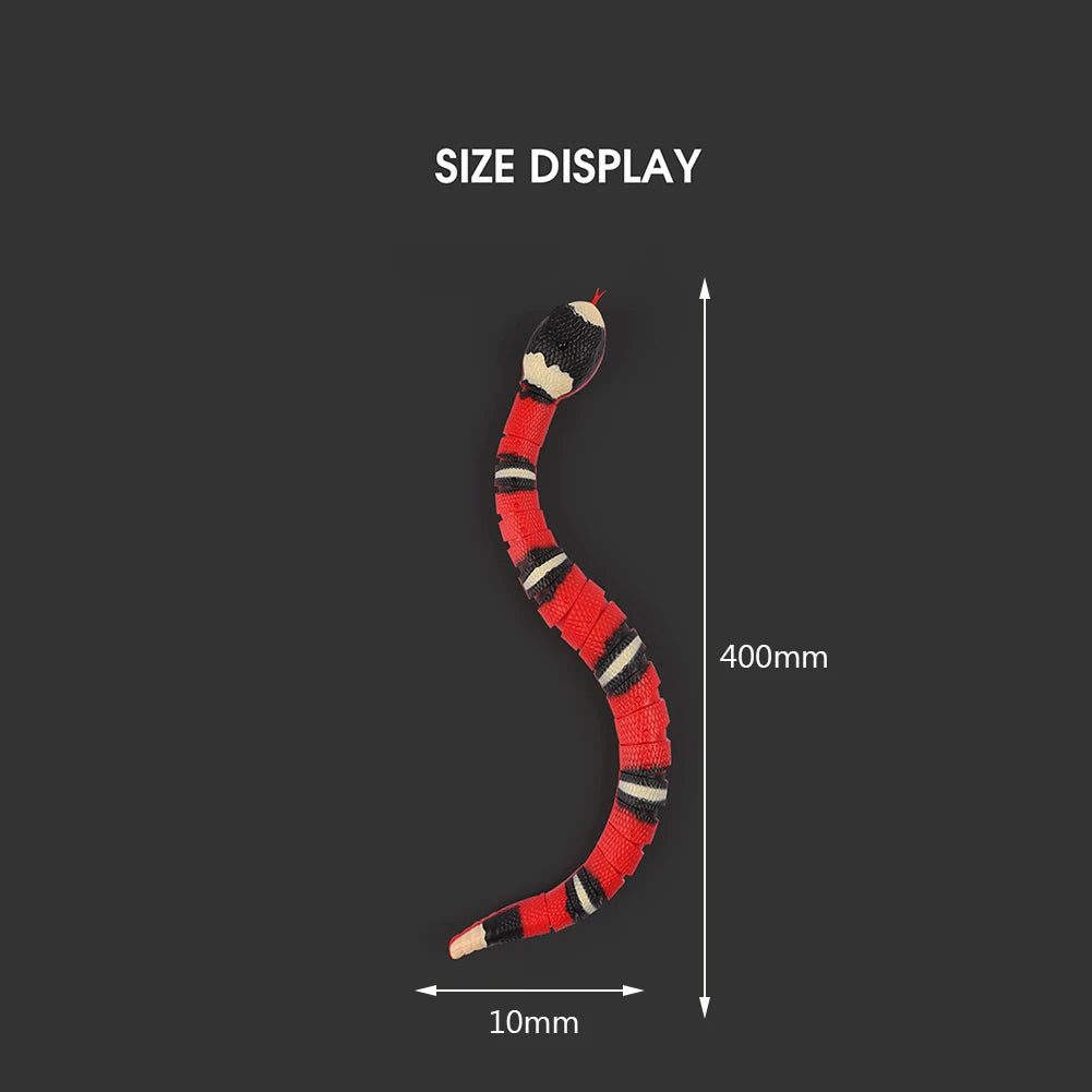 Smart Sensing Snake Rechargeable Interactive Cat Toys Automatically Sense Obstacles and Escape Moving Electric Cat Snake Toy