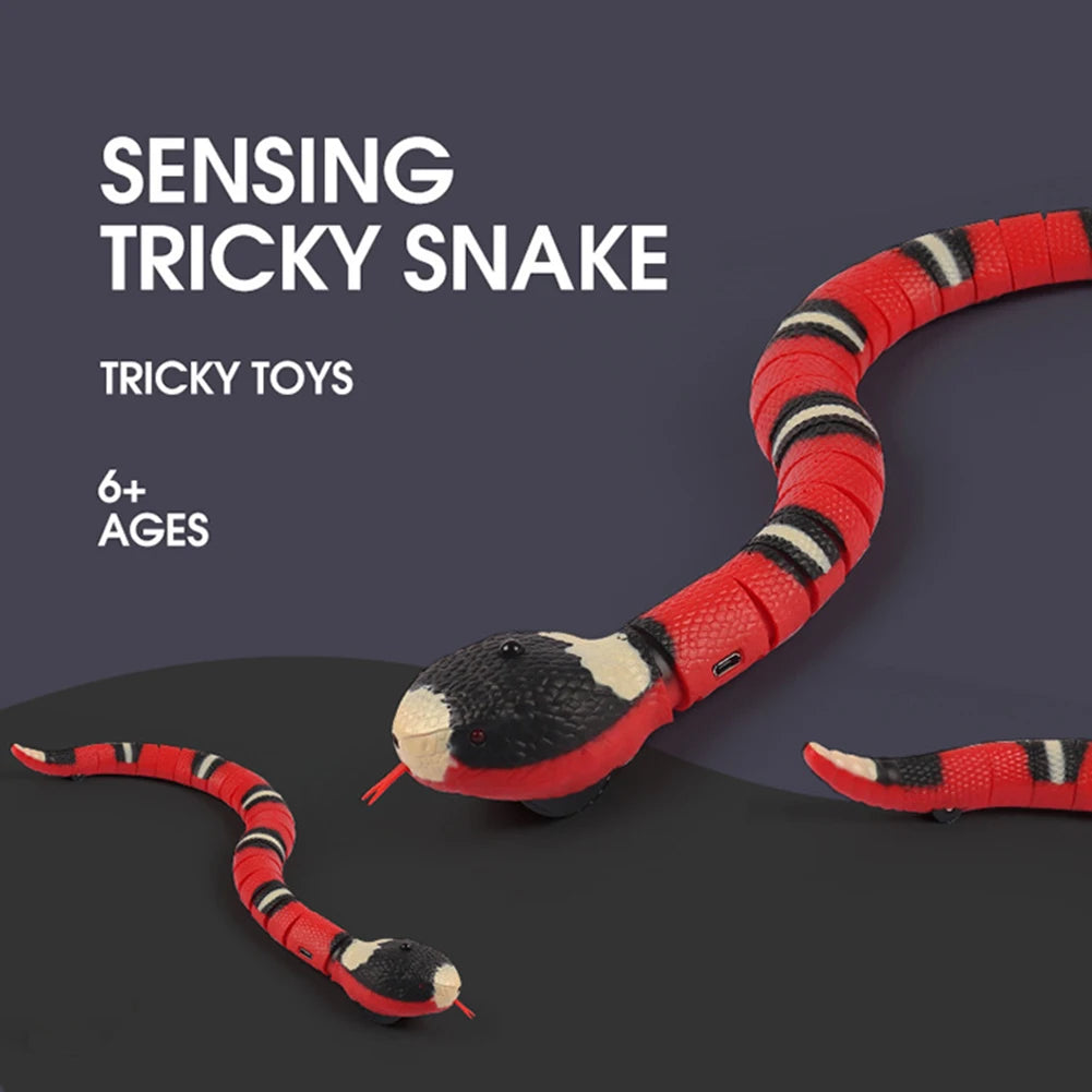 Smart Sensing Snake Rechargeable Interactive Cat Toys Automatically Sense Obstacles and Escape Moving Electric Cat Snake Toy