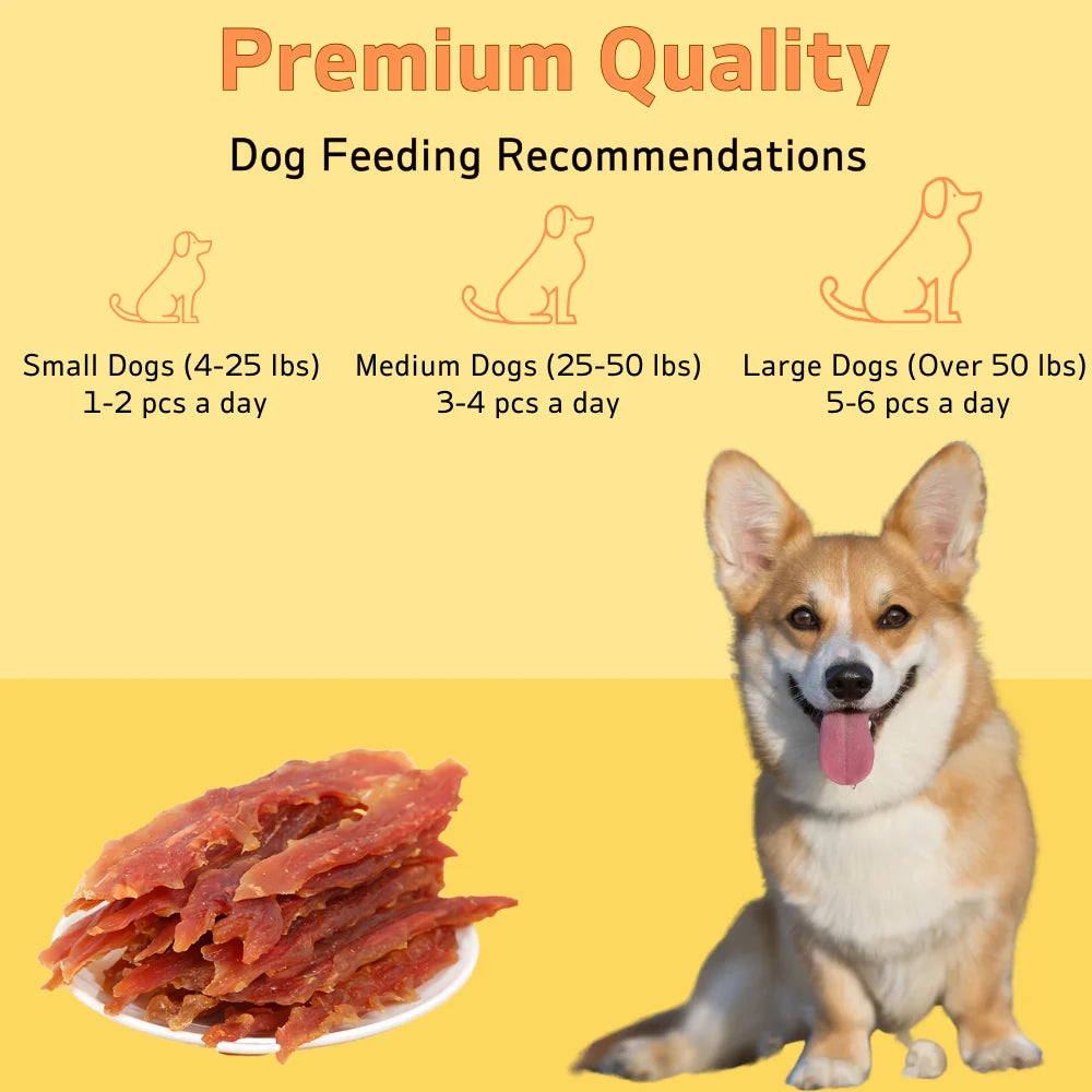 2-Pack(2 x 200g/7.05oz)Chicken Jerky Treats For Small, Medium, Large Dog, Made With Real Pure Chicken - Healthy