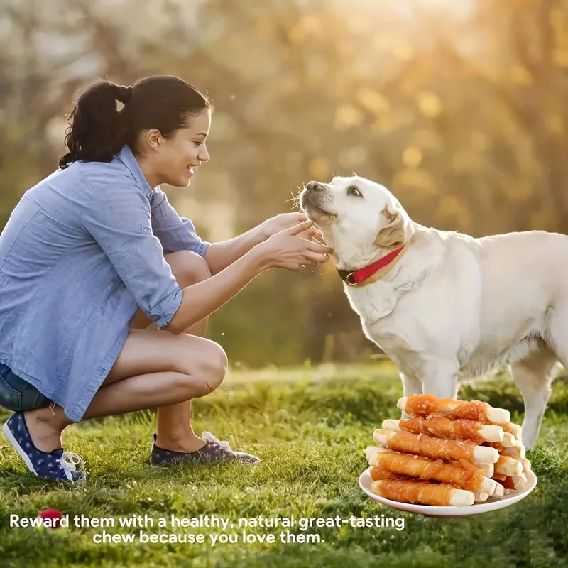 2-Pack(2 x 200g/7.05oz)  Chicken Wrapped Milk Calcium Stick, Dog Treats For Small, Medium, & Large Dog - Made With Chicken