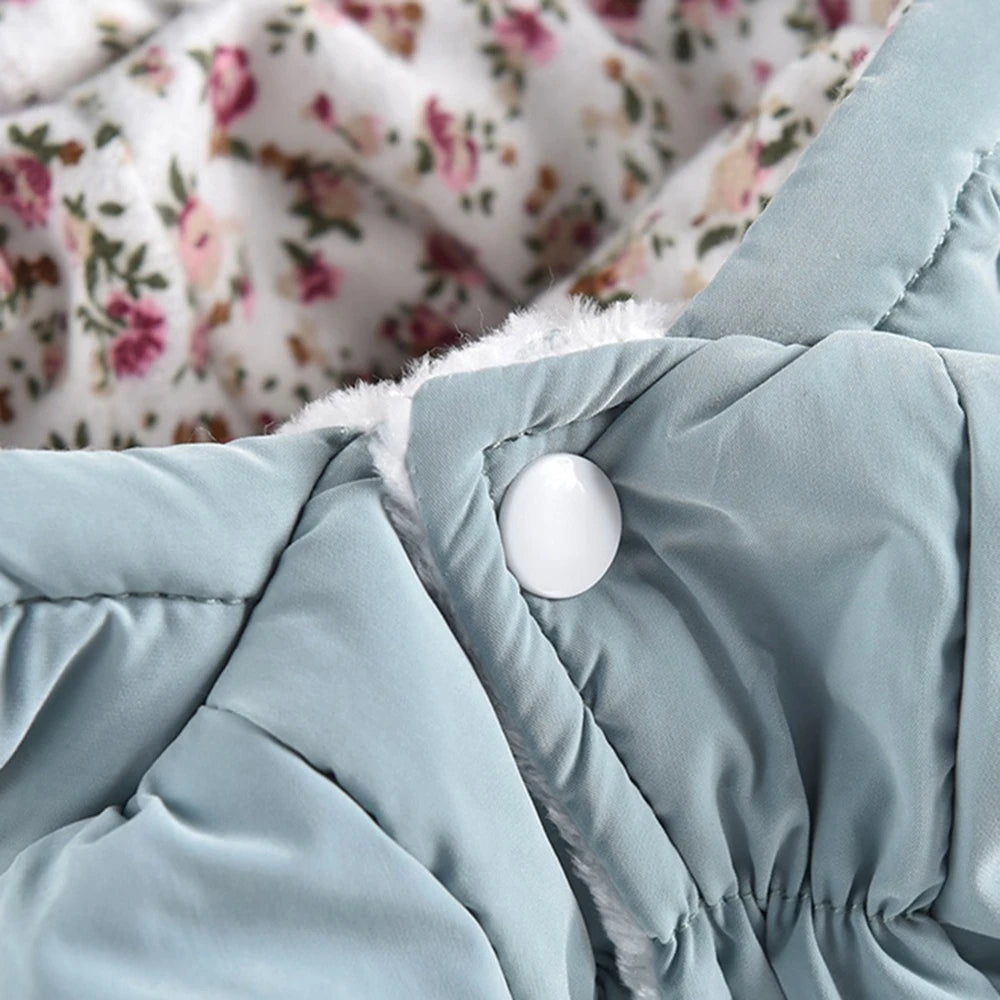 Winter Warm Dog Dress Puppy Pet Dog Coats Princess Floral Bubble Skirt Dog Cat Hooded Jacket Chihuahua Yorkie Outfit Clothing