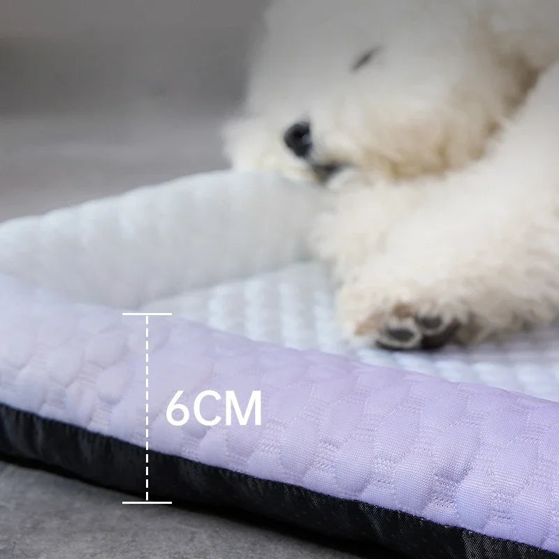 Summer Dog Bed Cat Cushion Puppy Sleep Nest for Small Medium Large Dog Cat Ice Silk Cool Mat Pet Kennel Cooling Bed