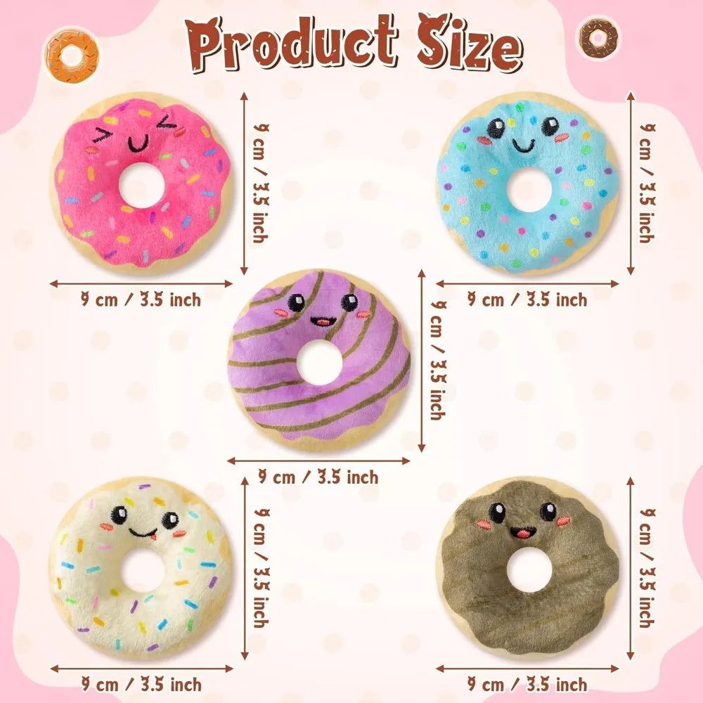 Summer Donut Catnip Toys  Donut Cat Toys Gifts Cute Funny Dessert Pet Supplies, Indoor Cats Chew Bite Scratch Teething Tools Kit