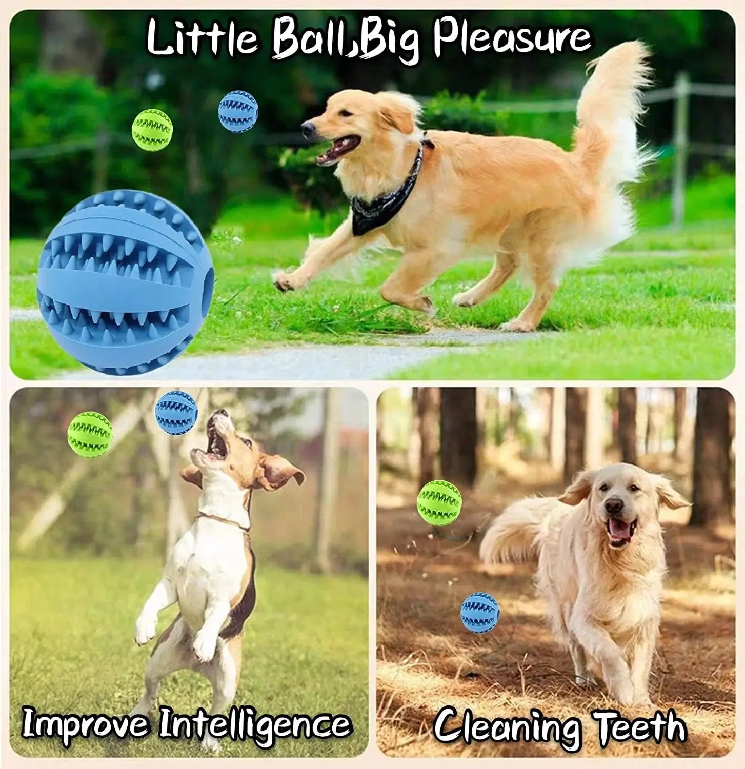 Dog Treat Toy Ball, Dog Tooth Cleaning Toy, Interactive Dog Toys 5cm