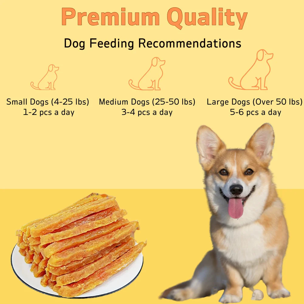2-Pack(2 x 100g/3.53oz)Soft Chew Dog Treats For Small, Medium And Large Dogs, Dried Milk Chicken/Duck Sticks, Healthy