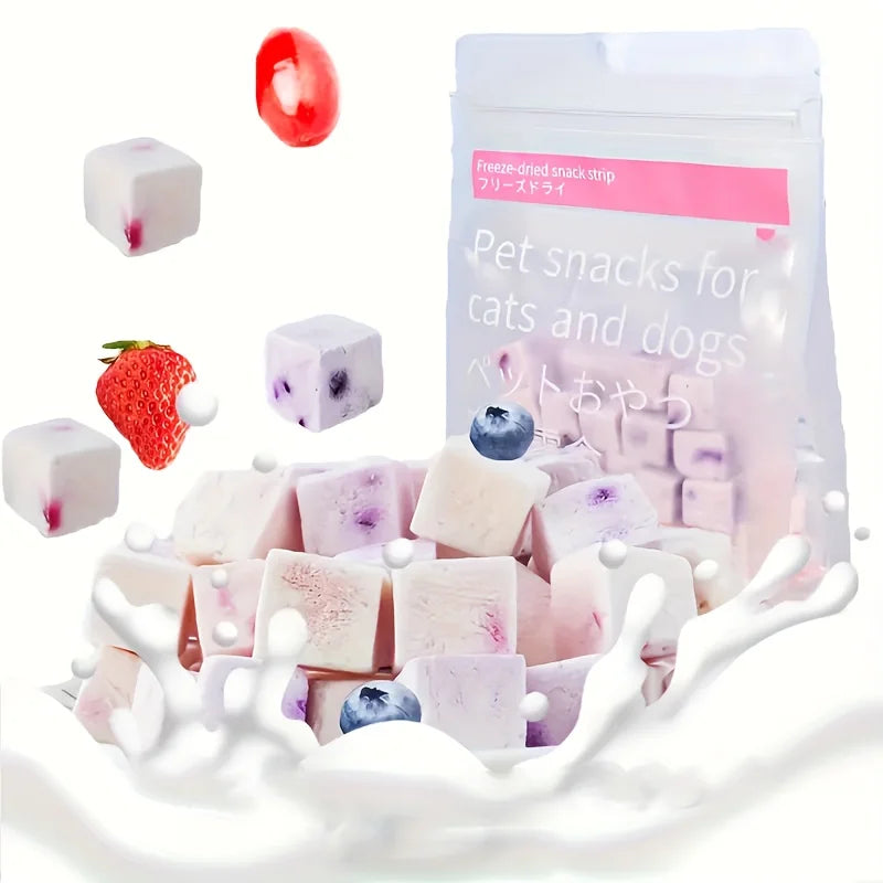 100g/3.53oz  Fruit Yogurt Cubes Dog Treats For Dogs Or Cats, Made With Yogurt And Fruit, Healthy, Easily Digestible