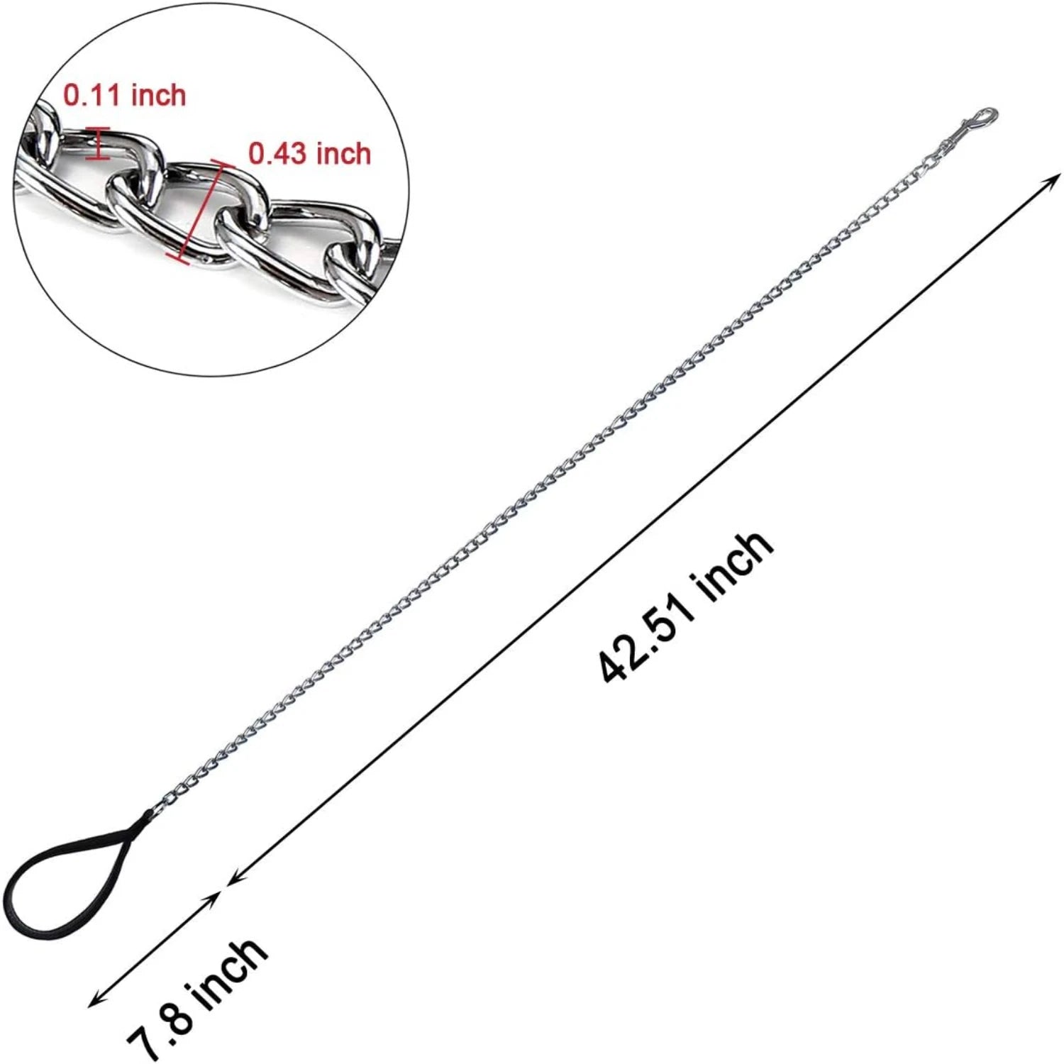 Metal Dog Leash, Integrated Dog Collar and Leash, 4ft Chew Proof Dog Chain Leash with P Chain Slip, Heavy Duty Sturdy Pet Dog Le