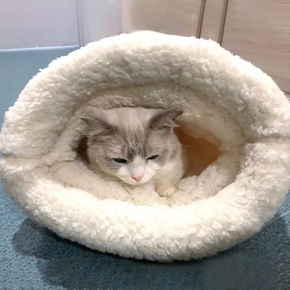 Cute Cartoon Cat Sleeping Bag Soft Plush Funny Tunnel Cat Nest Cat Cave Bed Cat Bed for Cats Pet Supplies 50X35cm/55X45cm