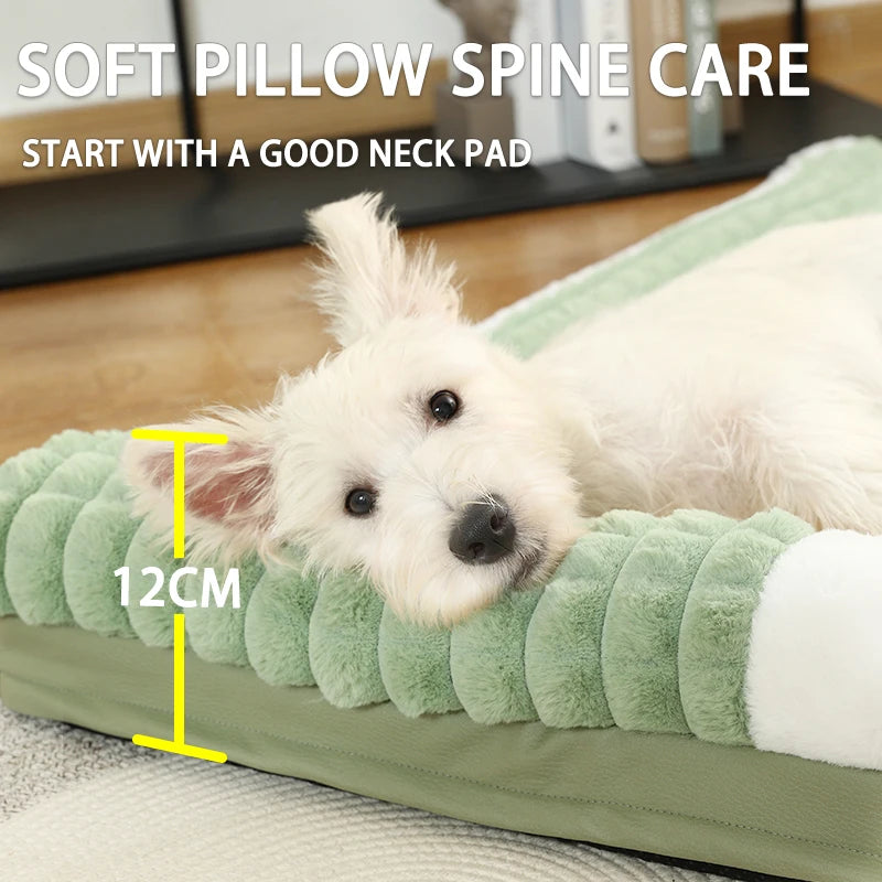 Thickened Dog Bed Removable Winter Super Warm Washable Dog Mat Deep Sleep Fluff Bed for Small Medium Large Dogs Cats Pillow